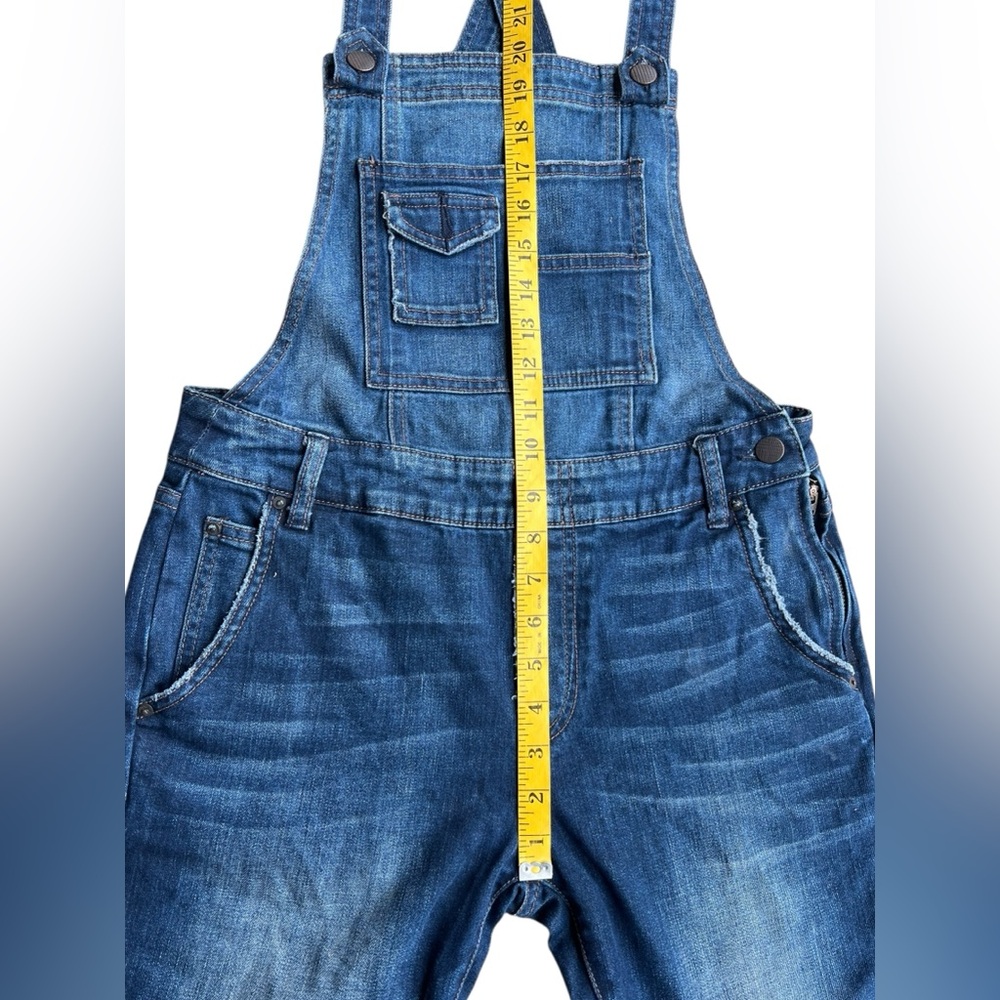FREE PEOPLE Denim Jean Overalls Boho Festival One-Piece Classic Sz 27 Suspenders - Picture 8 of 12